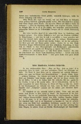 Ueber Schulstrafen, besonders körperliche