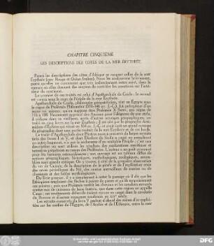 Chapitre Cinquième Les Descriptions Des Cotes De La Mer Érythrée