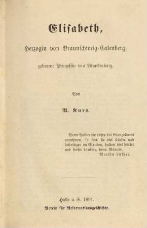 Elisabeth, Herzogin von Braunschweig-Calenberg, geborene Prinzessin von Brandenburg