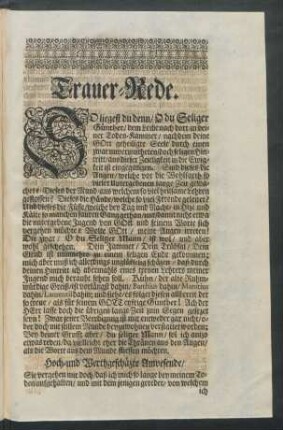 Trauer-Rede.