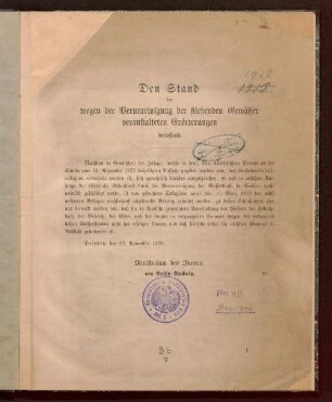 Den Stand der wegen der Verunreinigung der fließenden Gewässer veranstalteten Erörterungen betreffend