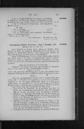 No. 103. Internationale Reblaus-Konvention. Vom 3. November 1882.