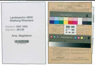 Entnazifizierung Magdalene Arns , geb. 23.01.1909 (Angestellte)