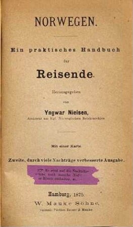 Norwegen : ein praktisches Handbuch für Reisende