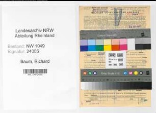 Entnazifizierung Richard Baum , geb. 31.10.1906 (Handlungsbevollmaechtigter)