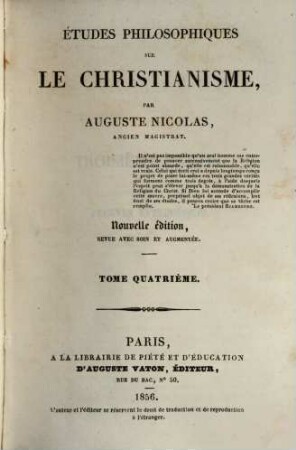 Études philosophiques sur le christianisme, 4