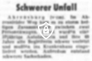 Schwerer Unfall