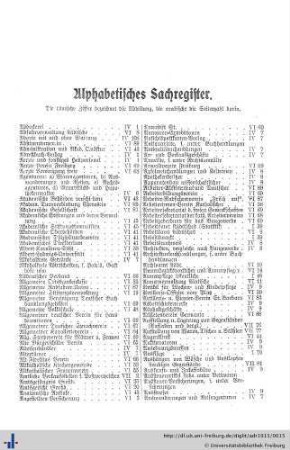 Alphabetisches Sachregister.