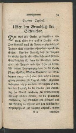 Viertes Capitel. Uiber den Grundsazz der Sittenlehre
