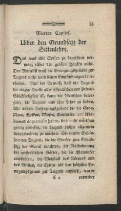 Viertes Capitel. Uiber den Grundsazz der Sittenlehre