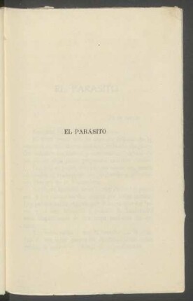 El parásito. - [Novela]