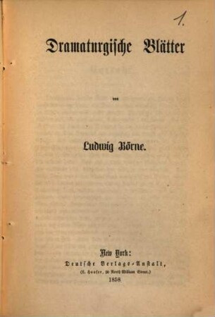 Dramaturgische Blätter
