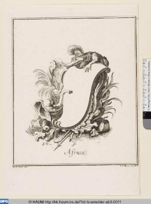 Neu inventirte Schilde Dritter Theil. Troisieme Livre de Cartouches, Blatt 5: Africa