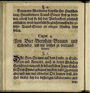 Caput 4. Von Bier-Breyhan-Brauen und Schencken, und wie solches zu vertrancksteuren.