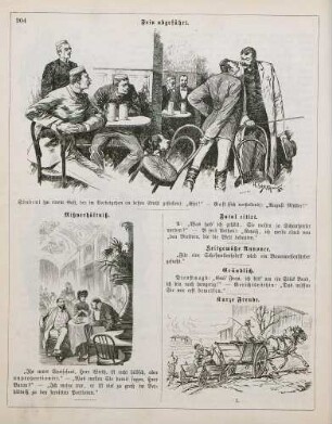 "Fein abgeführt" "Mißverhältniß" "Kurze Freude"