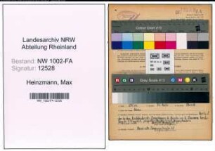 Entnazifizierung Max Heinzmann, geb. 06.06.1901 (Milchkaufmann)