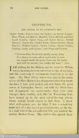 Chapter VII. The oyster at its journey's end