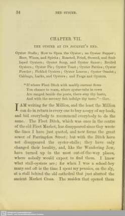 Chapter VII. The oyster at its journey's end