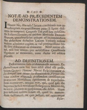 Notae Ad Praecedentem Demonstrationem