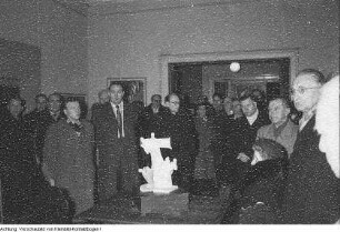 Dresden, Feier 10 Jahre Christlich Demokratische Union (CDU) mit Otto Nuschke (CDU-Vorsitzender), CDU-Mitgliedern, Feier Karg, Januar 1956