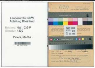 Entnazifizierung Martha Peters , geb. 01.10.1895 ()
