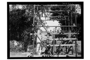 Brückenbau : Thailand, Bau einer Brücke über einen Fluss, 1908/1913