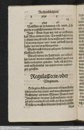 Regula Cecis/oder Virginum.