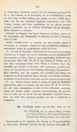 211. Koninklijk besluit van 10 Dec. 1814, no. 32