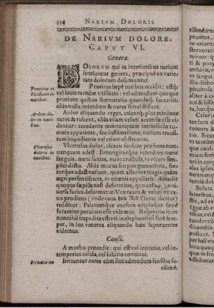 Caput VI. De Narium Dolore