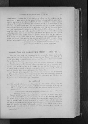 Versammlung der preussischen Städte. - 1382 Jun. 7.