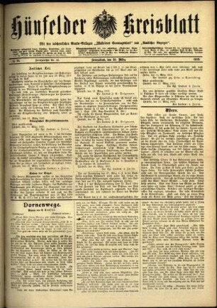 Ausgabe vom Samstag, den 22. März 1913.