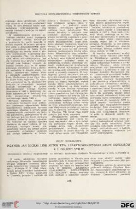 Inżynier Jan Michał Link autor tzw. lenartowiczowskiej grupy kościołów z 2 połowy XVII w. : (Streszczenie referatu wygłoszonego na zebraniu naukowym Oddziału Warszawskiego w dniu 14.VI.1960 r.)