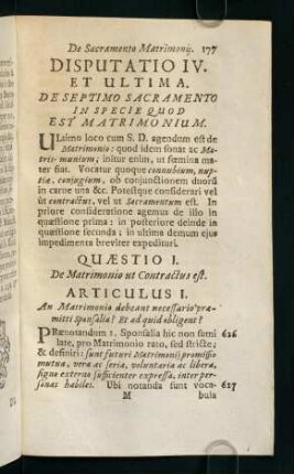 177-190, Quaestio I. De Matrimonio ut Contractus est