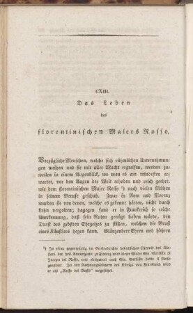 CXIII. Das Leben des florentinischen Malers Rosso.