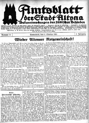Nummer 41 : Sonnabend, den 11. Oktober 1924