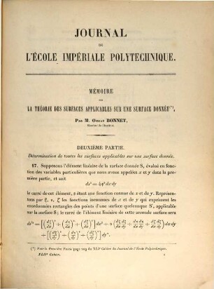 Journal de l'Ecole Polytechnique. 25 = Cah. 42. 1867