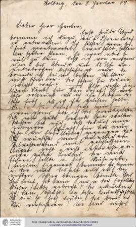 Brief vom 09.01.1909