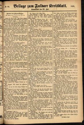 Zweite Ausgabe vom Samstag, den 23. Juli 1898.