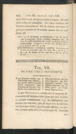 Tit. VII. De Iure Circa Baptismum