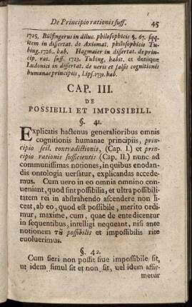 Cap. II. De Possibili Et Impossibili.