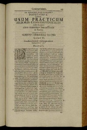 Disputatio II. exhibens Usum Practicum Arboris Consanguinitatis in foro Saxomico circa materiam Successionis & Tutelæ.