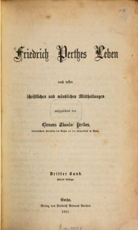Friedrich Perthes' Leben. 3