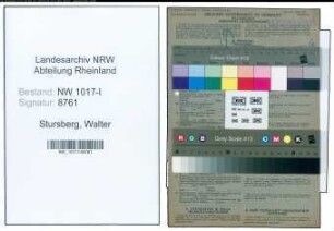 Entnazifizierung Walter Stursberg , geb. 11.01.1881 (Werkmeister)