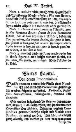 Viertes Capitel. Von denen Pronominibus.