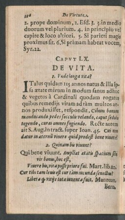 Caput LX. De Vita.