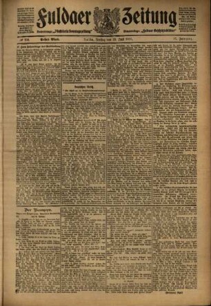 Erste Ausgabe vom Freitag, den 15. Juli 1910.