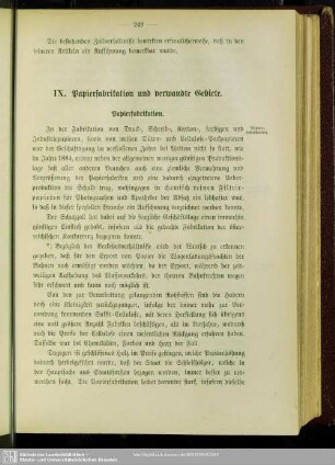 IX. Papierfabrikation und verwandte Gebiete