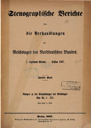 Verhandlungen des Reichstages des Norddeutschen Bundes. Stenographische Berichte über die Verhandlungen des Reichstages des Norddeutschen Bundes, 4. 1867