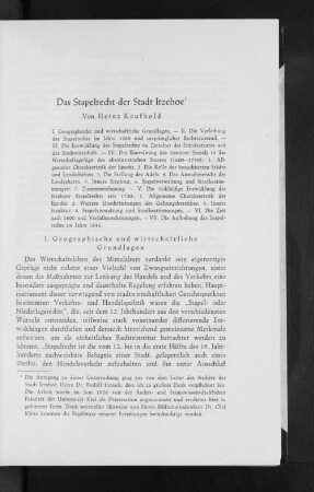Das Stapelrecht der Stadt Itzehoe