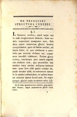 De peculiari structura cerebri ... observatio